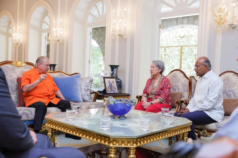 Johor Sultan receives courtesy call from Singapore minister, wife of PM Lee