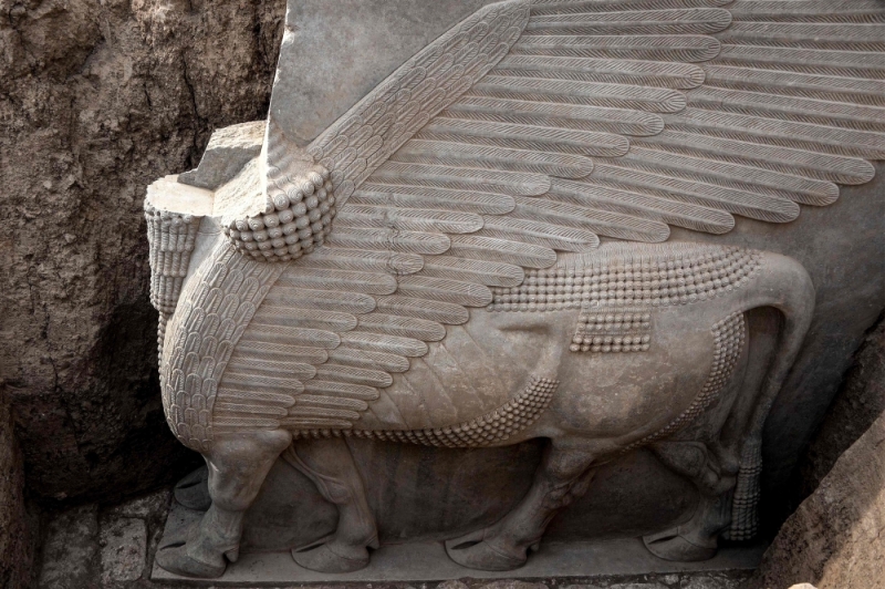 Iraq dig unearths 2,700-year-old winged sculpture largely intact