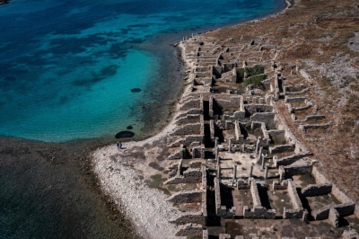 Ancient Greek sanctuary slowly sinks into the Aegean Sea This picture taken on May 24, 2024, shows an aerial view of the archaeological site of Delos island. In the Cyclades archipelago, the archaeological site of Delos, a Unesco World Heritage Site since 1990, is at risk of destruction due to global warming. — AFP pic