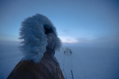 On thin ice: Greenland’s last Inuit polar bear hunters Inuit professional bear hunter Martin Madsen, 28 years old, closes his eyes as he rides his dogs sled on very soft snow, back from to the ice edge where sea ice meets the open ocean, in Ittoqqortoormiit on the frozen Scoresbysund Fjord on April 25, 2024. — AFP pic