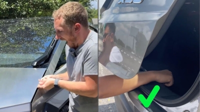 Proton makes cheeky fun of Tesla’s Cybertruck in X50 social media ad (VIDEO) Proton was very happy to demonstrate that the X50 did not prove as much of a risk to you fingers.— Screencap composite via Instagram/Proton