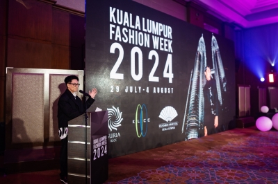 KL Fashion Week 2024 turns Suria KLCC’s Esplanade into diverse fashion hub starting July 29 KLFW founder Andrew Tan delivering his speech during the fashion week's launch. — Picture courtesy of KLFW