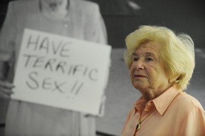 Sex therapist Dr Ruth dies at 96 German-born US author and sex therapist Ruth Westheimer, known as Dr Ruth, poses in front of a photograph of herself holding a placard that reads ‘Have terrific sex’ at the Frankfurt Book Fair on October 16, 2008. Westheimer, the wildly successful sex therapist who became a pop culture phenomenon in the 1980s with her bluntly delivered advice on how to spice up your life in the bedroom, has died, US media reported Saturday. She was 96. — AFP pic