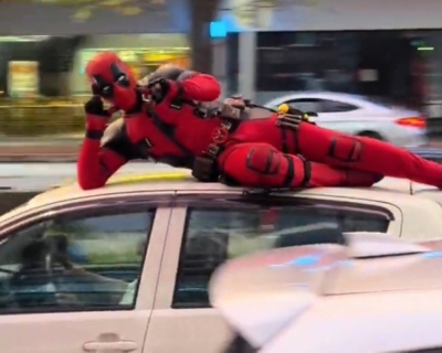 Daring promo or dangerous stunt? Deadpool spotted on top of ‘King’ Myvi in PJ ahead of new film Deadpool and a Myvi - a dangeous combination.  — Screenshot from TikTok/kiyaninja