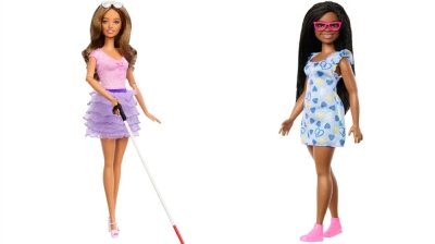 Mattel unveils first blind Barbie and first Black Barbie with Down syndrome Mattel worked closely with both the American Foundation for the Blind and the National Down Syndrome Society on the design process of the dolls.  — Mattel