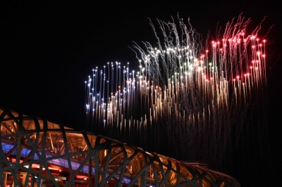 Iconic Olympics openings: A look back at 1896 Athens choir, LA’s rocketman and Queen Elizabeth’s skyfall in London A general view of fireworks in the shape of the Olympic Rings light up the sky above the National Stadium, known as the Bird's Nest, during the opening ceremony of the Beijing 2022 Winter Olympic Games in Beijing February 4, 2022. — AFP pic