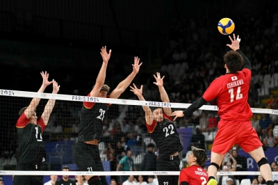 A match worthy of Oikawa vs Kageyama? Fiction turns reality as ‘Haikyu!!’ fans await Japan’s Olympic volleyball match with Argentina Japan's #14 Yuki Ishikawa (right) spikes the ball during the men's preliminary round volleyball match between Japan and Germany during the Paris 2024 Olympic Games at the South Paris Arena 1 in Paris on July 27, 2024. — AFP pic