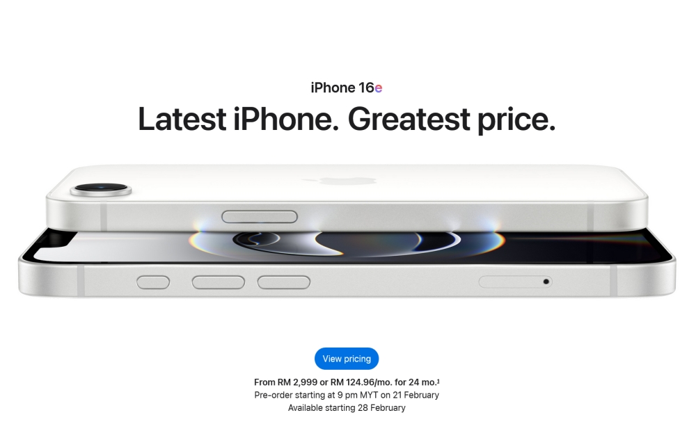 Tengku Zafrul: iPhones the price of cars a possibility under Trump’s tariff regime (VIDEO) A screen capture shows the new iPhone 16e on the Apple Malaysia website.