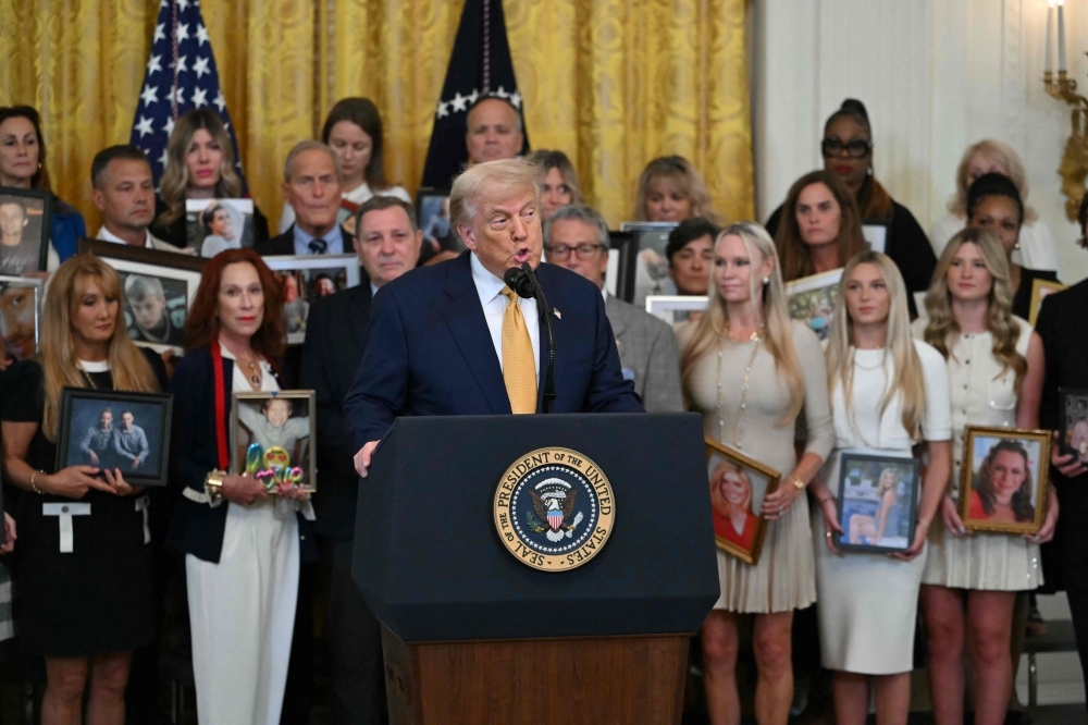 Trump lashes out at ‘stupid’ Republicans, past supporters over Epstein conspiracy theory backlash US President Donald Trump speaks before signing the Halt All Lethal Trafficking of Fentanyl Act, which strengthens prison sentences for fentanyl traffickers, at the White House. — AFP pic