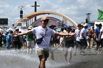 Catholic Woodstock? Screaming faithful cheer ‘rock star’ Pope Leo in record-breaking Rome youth vigil Attendees get hosed down to cool off as youth and pilgrims gather in Rome's eastern Tor Vergata neighbourhood for a prayer vigil led by the Pope before Sunday Mass as part of the Jubilee of Youth, on August 2, 2025. — AFP pic