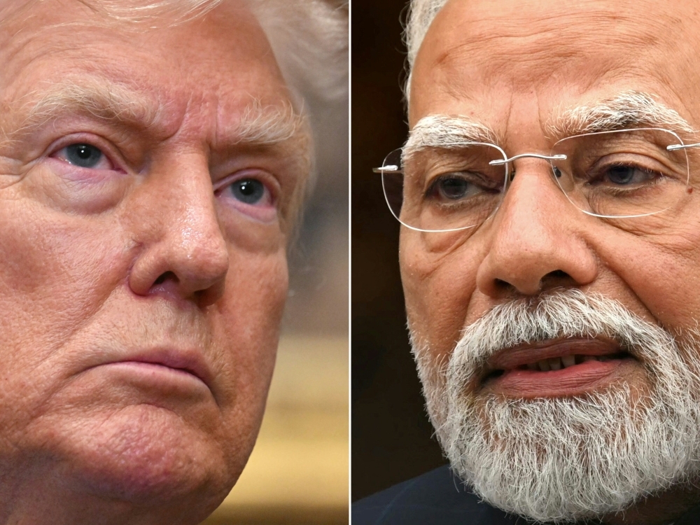 US imposes second 25pc tariff on India over Russian oil imports as first takes effect today US President Donald Trump (left) said on August 5, 2025 that he was considering “substantially” hiking tariffs on Indian imports over the country’s purchases of Russian oil as Prime Minister Narendra Modi remains steady. — AFP pic