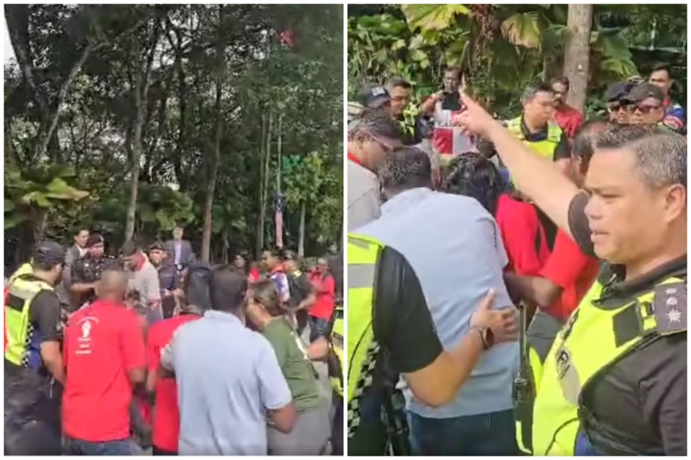 Free speech activists slam ‘excessive force’ by police against plantation workers protesting outside Parliament Police allegedly attempted to physically block plantation workers and activists from marching to Parliament to call for new legislation protecting workers from forced evictions. — Screengrab from Facebook/Parti Sosialis Malaysia