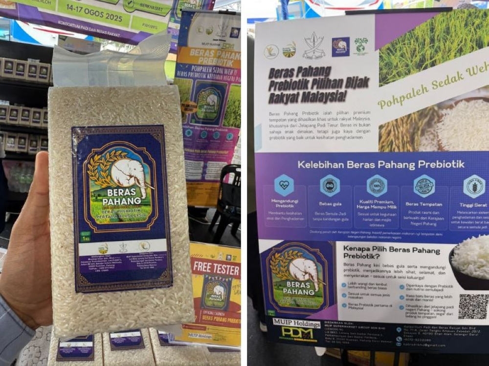 Low-sugar, gut-friendly: Malaysia’s first prebiotic rice, ‘Beras Pahang’ hits market at RM8 per kg The Pahang state government is on a premium agriculture drive and is marketing ‘prebiotic’ rice under the brand name ‘Beras Pahang’. — Pictures from X/Ikhwan