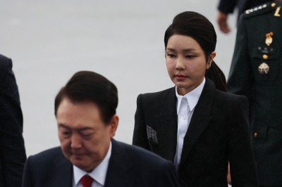 S. Korea’s Unification Church head says ‘never directed any bribes’, denies involvement in ex-First Lady Kim Keon-hee’s case Former South Korean President Yoon Suk-yeol and his wife Kim Keon-hee are seen at an event in Seongnam October 1, 2024. — AFP pic