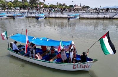 Over 1,000 welcome Gaza-bound flotilla in Tunisia as boats carrying Greta Thunberg dock Members of the Committee of Solidarity with Palestine sail a boat during an action in support of ‘The Global Sumud Flotilla’ delegations from 39 countries heading to Gaza in an attempt to break Israel’s illegal siege- at the pier of Laguna de Chapala, in Chapala, Jalisco state, Mexico on September 7, 2025. — AFP pic