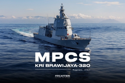 Indonesia’s naval might grows with South-east Asia’s largest multi-role warship The KRI Brawijaya-320, bought at a cost of US$1.25 billion from Italian ship builder Fincantieri, docks in Jakarta on September 9, 2025. — Picture from X/Fincantieri
