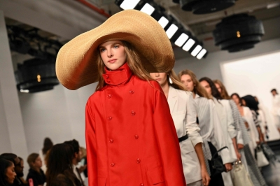 A whisper of softness: Ralph Lauren opens New York Fashion Week with minimalist grace Models walk the runway during the Ralph Lauren Spring 2026 show in New York September 10, 2025. — AFP pic