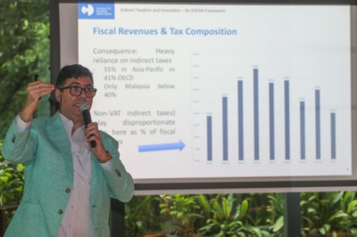 Malaysian think-tank calls for urgent reforms to South-east Asia’s taxation systems to fight black market Center for Market Education chief executive officer Carmelo Ferlito presents the latest report titled ‘Indirect Taxation and Innovation: An Asean Framework’. — Picture by Yusof Mat Isa