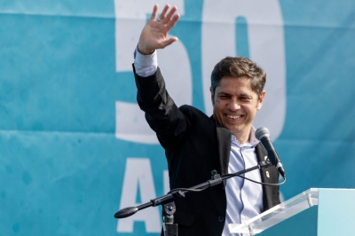 Not your grandma’s Peronist: How a scruffy economist in a humble Renault became Milei’s biggest headache Axel Kicillof, the Governor of Buenos Aires Province, waves during a ceremony commemorating the 50th anniversary of the death of late Argentine President Juan Domingo Peron in San Vicente, Argentina, on July 1, 2024. — AFP pic