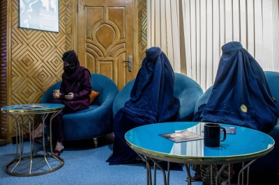 Botox under burqas: Cosmetic surgery thrives under Taliban rule in Afghanistan despite salon ban In this photograph taken on August 31, 2025, Afghan burqa-clad women, having appointments for laser treatments, sit in a waiting room at a beauty clinic in Kabul. — AFP pic