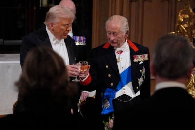 Lavish Windsor state banquet for Trump features awkward guest amid Epstein-linked legal feud US President Donald Trump and Britain's King Charles III raise their glasses during a State Banquet at Windsor Castle, in Windsor, on September 17, 2025, during the US President's second State Visit. — Yui Mok/Pool/AFP pic