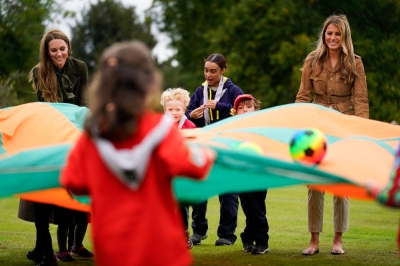 Princess Catherine and Melania Trump bond over scouts and storytime at Windsor US First Lady Melania Trump and Catherine, Princess of Wales shake a parachute filled with balls with a group of Squirrels from the Scout Association at Frogmore Cottage on the Windsor Estate, in Windsor, September 18, 2025, during the second State Visit of US President Donald Trump. — AFP pic