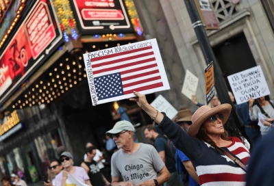 From Colbert to Kimmel, US late-night hosts face corporate retreat under Trump pressure Demonstrators protest the suspension of the ‘Jimmy Kimmel Live!’ show outside the El Capitan Entertainment Centre where the show is performed in Los Angeles September 18, 2025. — AFP pic