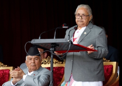 ‘We must accept failure’: Nepal’s first woman PM vows reform after deadly protests Nepal’s interim Prime Minister Sushila Karki addresses as President Ram Chandra Paudel applauds while attending the Constitution Day at the Army Pavilion in Tundikhel, Kathmandu, Nepal September 19, 2025. — Reuters pic