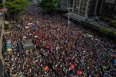 Tens of thousands rally in Brazil with ‘no amnesty’ message against Bolsonaro’s immunity push for himself and lawmakers This aerial view shows thousands of people during a protest against a constitutional amendment known as the Shielding Project, which requires Congress to authorize any criminal charges against deputies and senators through a secret vote, in Sao Paulo September 21, 2025. — AFP pic