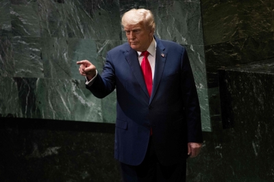 Trump blasts UN, Europe in fiery speech, says migration is sending West ‘to hell’, climate change a ‘con job’ US President Donald Trump points to attendees after delivering remarks to the United Nations General Assembly at the UN headquarters in New York City on September 23, 2025. — AFP pic