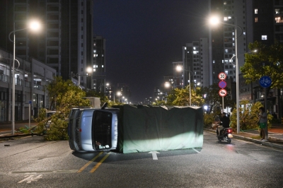 Typhoon Ragasa batters south China after leaving 14 dead in Taiwan A truck is seen lying on its side after the passing of Typhoon Ragasa in Yangjiang, southern China’s Guangdong province on September 24, 2025. Fierce winds, pounding rain and rough seas battered southern China on September 24 as powerful Typhoon Ragasa made landfall in Guangdong province after killing at least 17 in Taiwan. — AFP pic