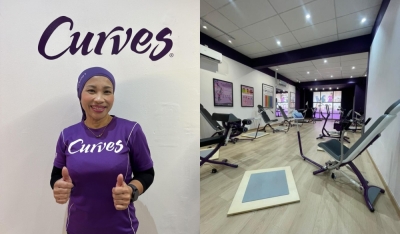 ‘Don’t just lose weight, gain a community’: Curves brings first women-only fitness studio to Kuantan Nik Aloesniha, club owner of Curves Indera Mahkota 7 in Kuantan (left). Curves Indera Mahkota 7’s interior featuring the Curves Circuit (right). — Picture courtesy of Curves