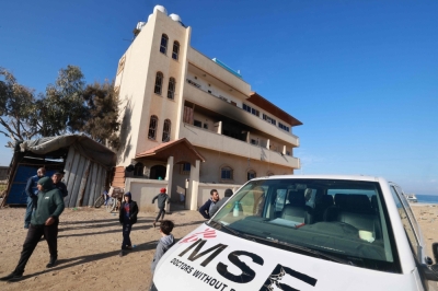 Doctors Without Borders suspends Gaza City operations as Israeli offensive intensifies A general view of the building of medical charity Doctors Without Borders (MSF), which was reported targeted by Israeli tank fire in al-Mawasi area, west of Khan Yuni, in the southern Gaza Strip, on February 21, 2024, amid the ongoing war between Israel and the Palestinian group Hamas in Gaza. — AFP pic