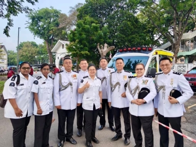 St John Ambulance unveils Malaysia’s first electric ambulance, backed by Penang foundation Members of St John Ambulance of Malaysia (SJAM) Penang pose for photographs ahead of  its annual parade on Sept 27, 2025. — St John Ambulance of Malaysia AK Academy Corps pic