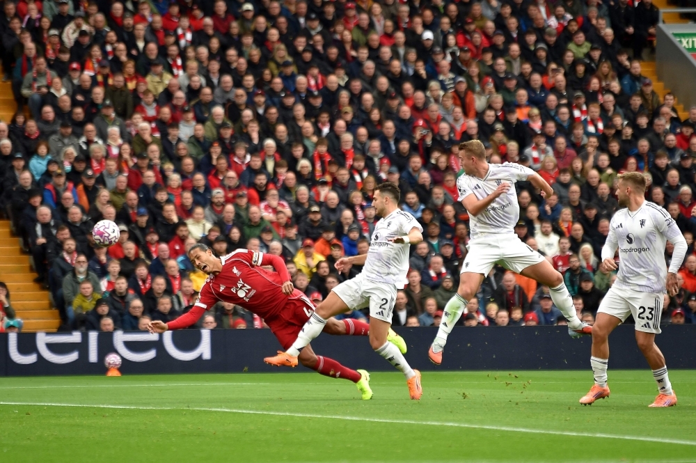 Maguire’s late header seals Man United win as Liverpool suffer fourth straight Anfield defeat