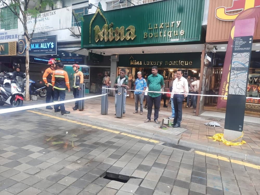 Road collapse in Kuala Lumpur’s Masjid India area shuts section of Jalan Bunus A section of Jalan Bunus near Masjid India in Kuala Lumpur was closed to traffic this morning after part of the road caved in in front of a jewellery shop. — Picture courtesy of DBKL