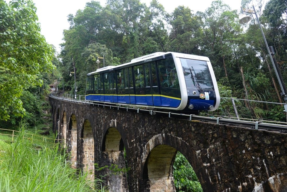 Penang Hill funicular service disrupted by power distribution fault, resumes after repairs File picture of the funicular train going up Penang Hill. Penang Hill Corporation said the temporary disruption of the Penang Hill Funicular train service yesterday was due to a power distribution problem affecting the motor drive, which was caused by a foreign object. — Picture by KE Ooi