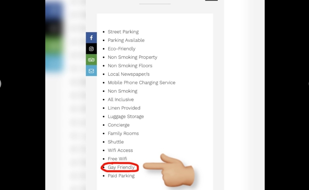 Melaka Islamic Religious Dept probes hotel allegedly using ‘gay-friendly’ label after social media buzz The issue was raised in a social media post by independent preacher Firdaus Wong Wai Hung, who questioned the trend of businesses using ‘friendly’ labels as a marketing strategy. — Picture from Facebook/Firdaus Wong Wai Hung