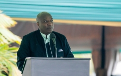 Prime Minister Edouard Ngirente delivers remarks during the Kwita Izina ceremony in Kinigi on September 2. Courtesy