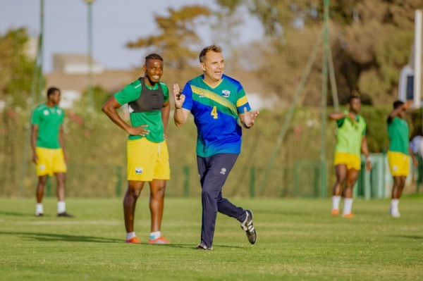 The national football team head coach, Carlos Alos Ferrer conducts a training session in Morocco recently. Rwanda played two friendlies during the international break, drawing one and losing the other. Photo: Courtesy.