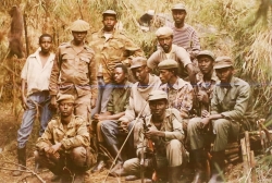 Former RPA soldiers pose for a group photo during the liberation war in 1990s (Courtesy)