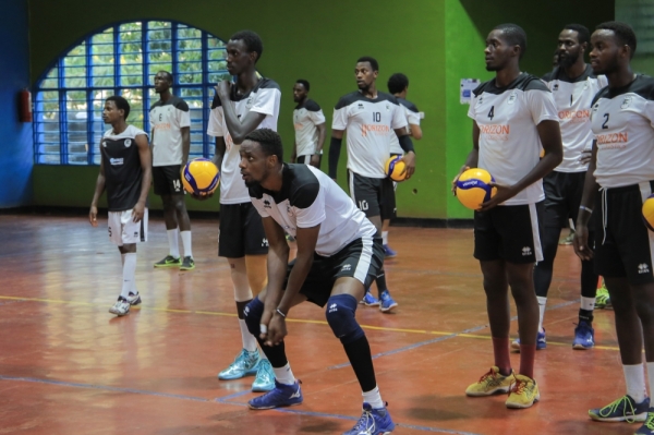 APR men volleyball club during a training session. The army side&#039;s men and women volleyball clubs will take part in the Nyerere volleyball tournament slated for October 10 to 14 in Arusha, Tanzania. Courtesy