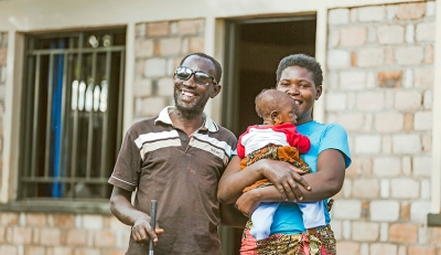 Balthazar Ndagijimana, a former combatant and resident of Gisagara District with his wife and child. All photos: Courtesy.