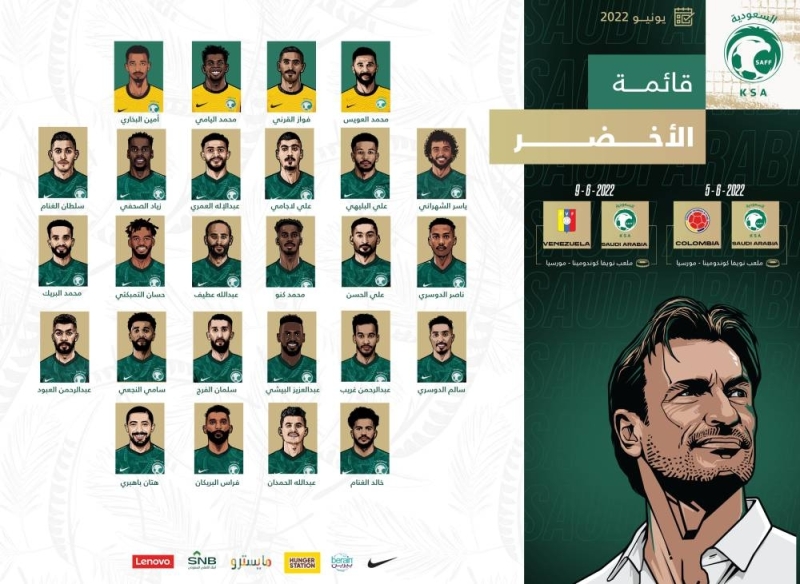 رينارد يعلن قائمة المنتخب السعودي لمعسكر أسبانيا الإعدادي لكأس العالم!