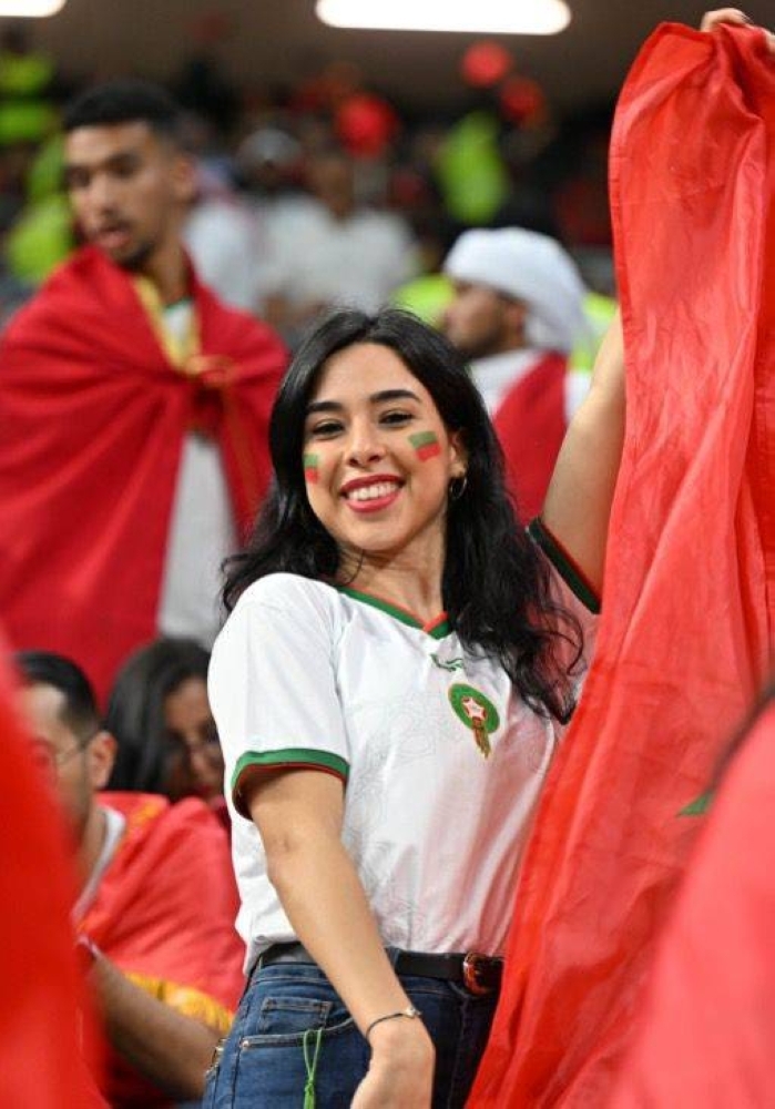 شاهد: جماهير منتخب ⁧‫المغرب‬⁩ قبل انطلاق نصف نهائي مونديال قطر 2022 أمام فرنسا