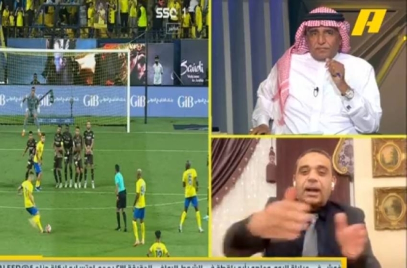 شاهد.. خلاف على الهواء بين محمد فودة وسمير عثمان بشأن لقطة من مباراة النصر وضمك!