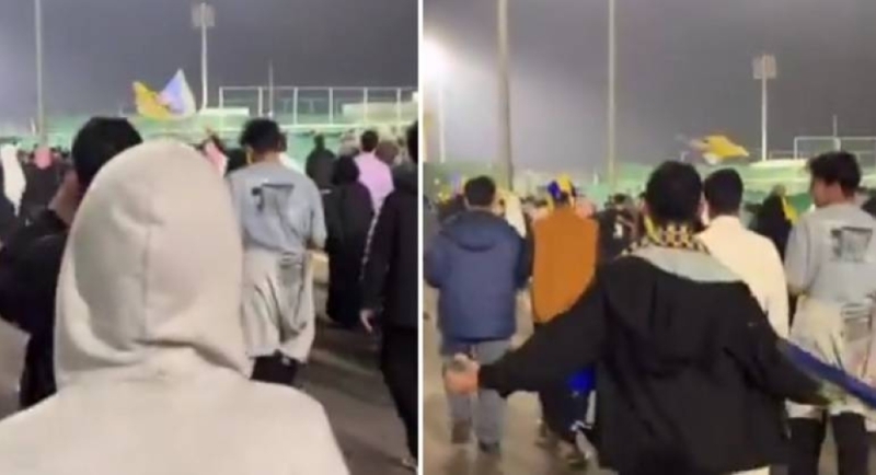 شاهد: مشجع نصراوي يهتف بعد الفوز على ضمك: هاتو الهلالي.. وآخر يفاجئه بالرد