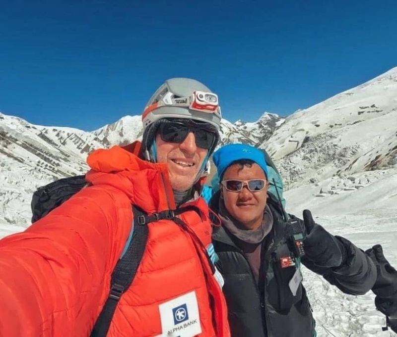 Antonios Sykaris with Dawa Sherpa