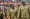 أعضاء بالمجلس العسكري الانقلابي خلال فاعلية باستاد في نيامي الأحد الماضي (رويترز)