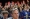 معارضون للحرب في غزة يرفعون أيديهم باللون الأحمر خلال مشاركة وزير الخارجية الأميركي أنتوني بلينكن بجلسة مخصصة لمناقشة طلب تقديم مساعدات إضافية لإسرائيل وأوكرانيا في مجلس الشيوخ بواشنطن أمس (رويترز)